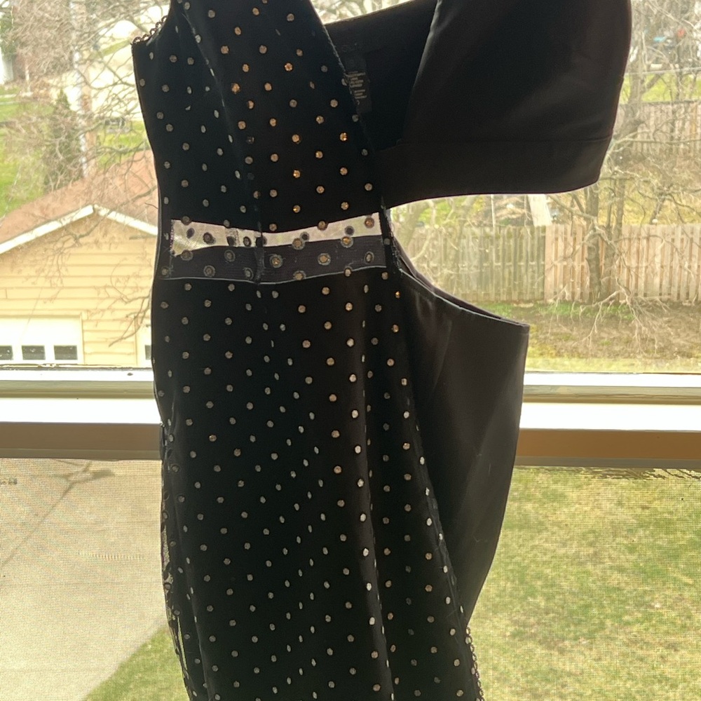 Elegant Black Polka Dot Dress